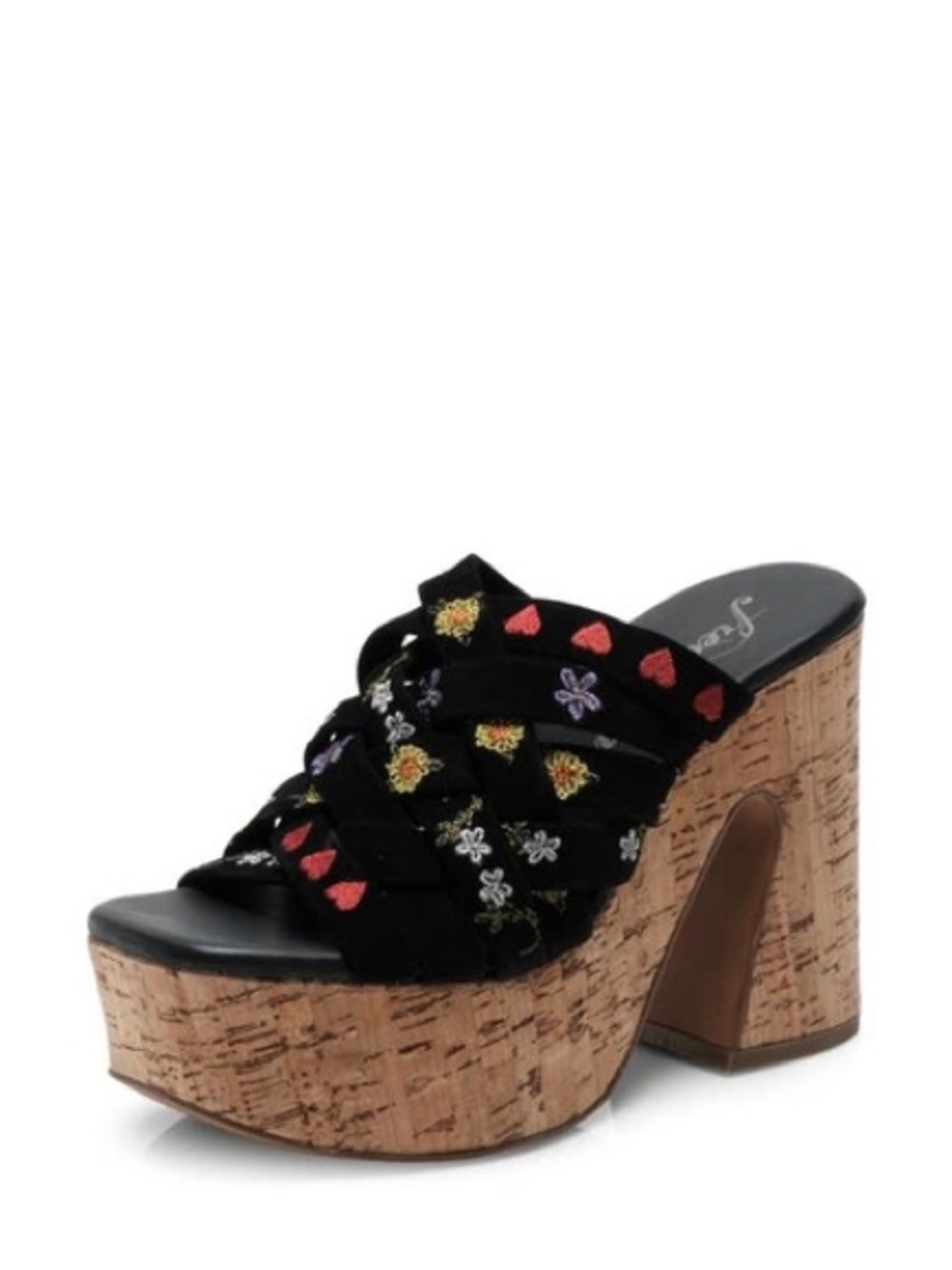 FREE PEOPLE LISBON FLORAL SUEDE PLATFORM MULE CLOGS SIZE WOMENS 39.5